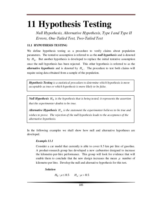 Null Hypothesis Example In Research Paper Null Hypothesis In Research