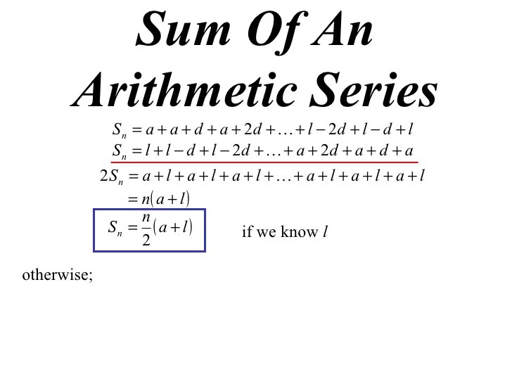 11X1 T14 05 sum of an arithmetic series (2010)