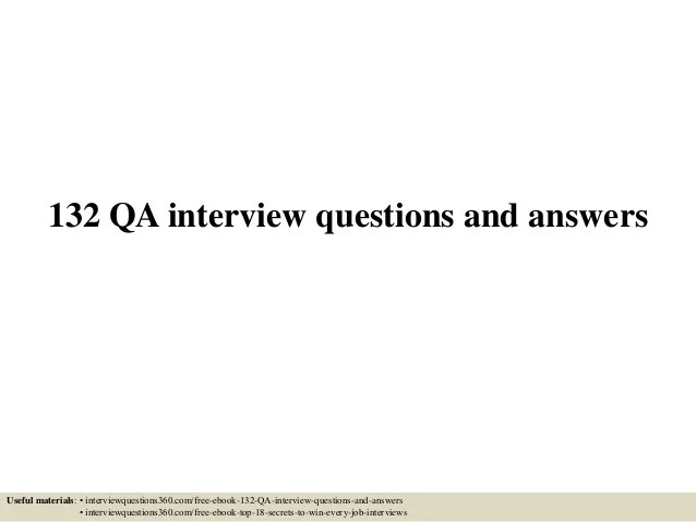 132 qa interview questions and answers pdf