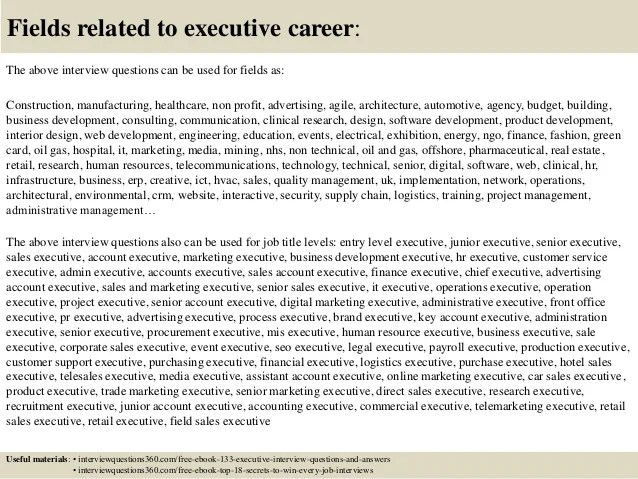 133 executive interview questions and answers pdf