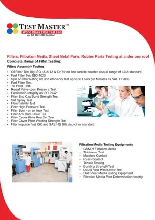 Fuel Filter Testing Lab | PDF