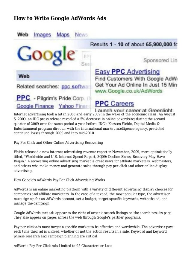 How to Write Google AdWords Ads