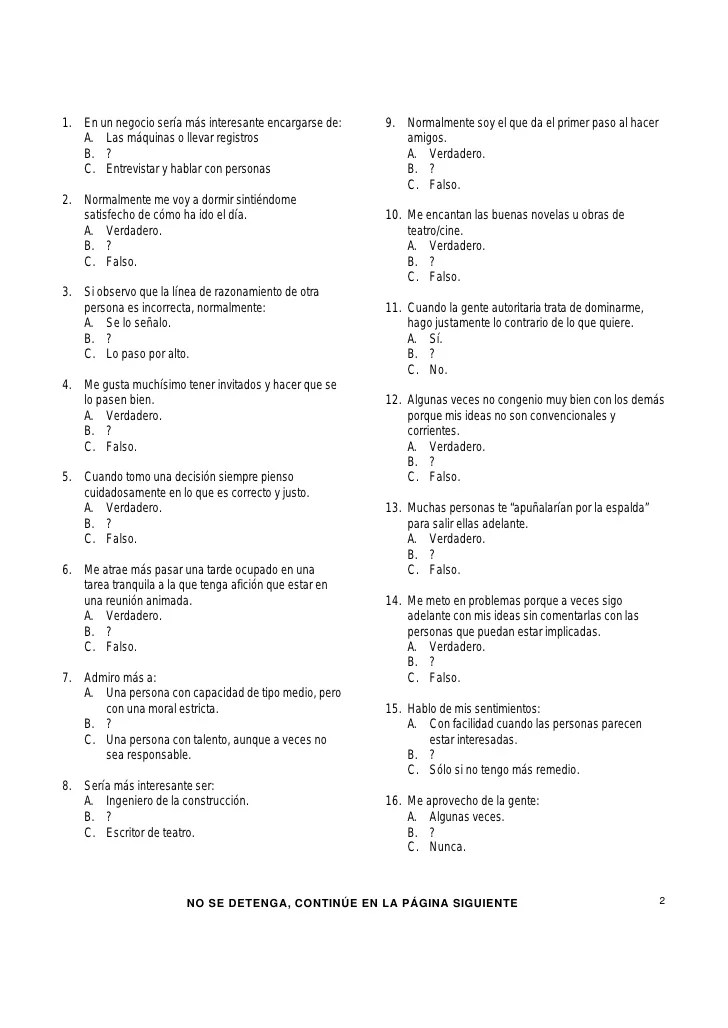 CUADERNILLO 16PF PDF