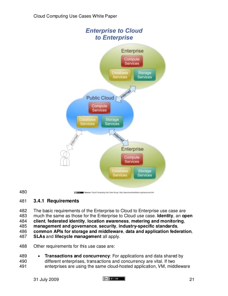 Cloud Computing Use Cases Whitepaper Cloud Computing Use Cases Whitepaper