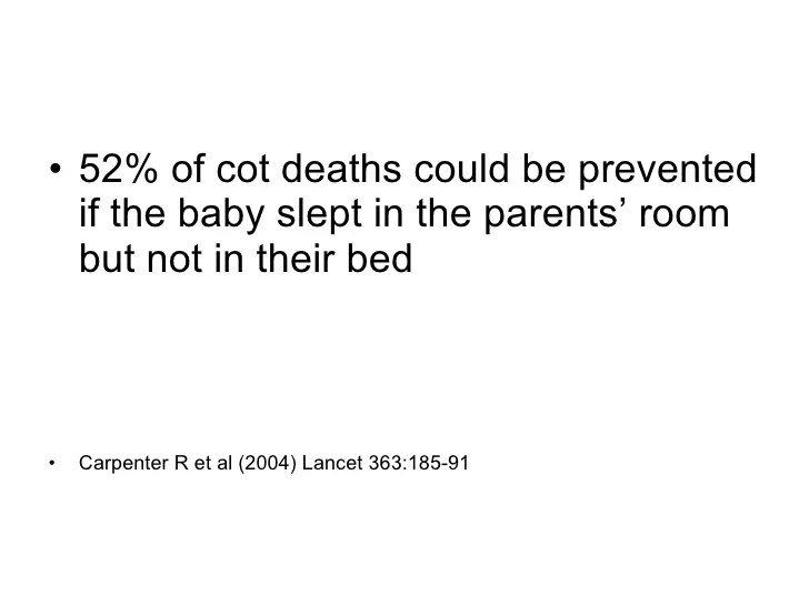 How can we reduce the risk of cot death?