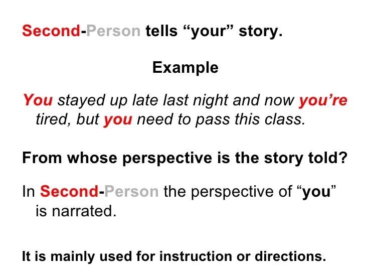 1st 3rd person narrative classslides