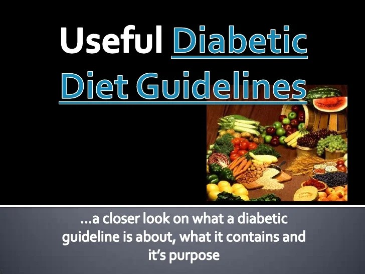 Useful Diabetic Diet Guidelines