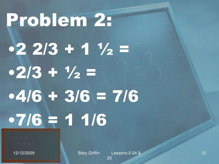 2 25 Adding Subtracting Mixed Numbers