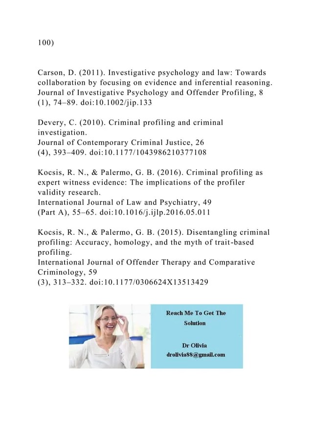 22AssignmentAssignment Criminal Profiling Methods in A.docx