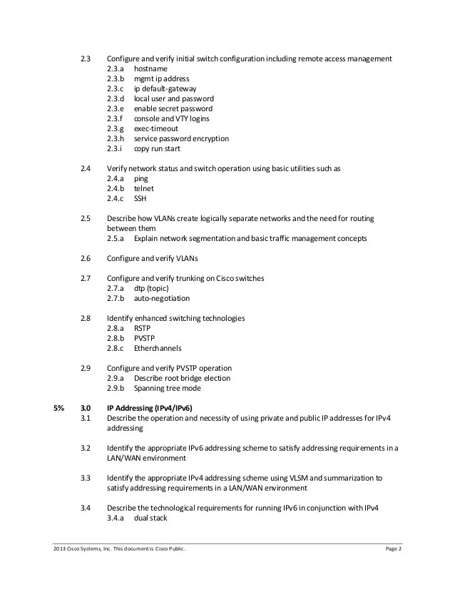CCNA VERSION 2 (200 120) syllabus