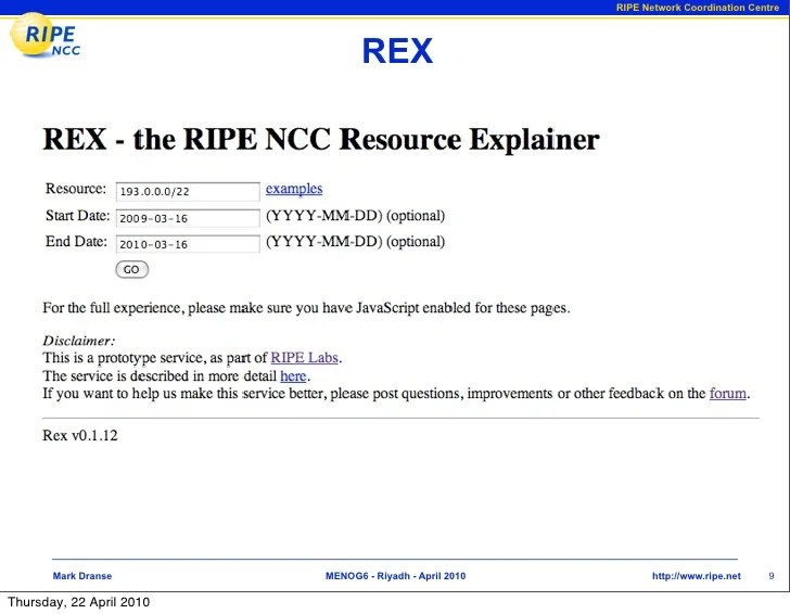 REX Number Resource Explainer