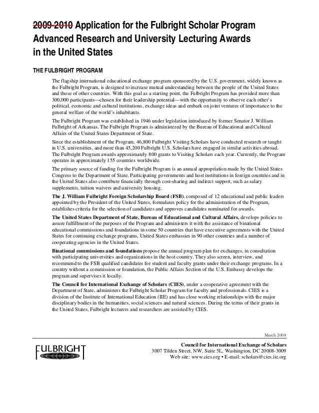 2014 fulbright scholar application