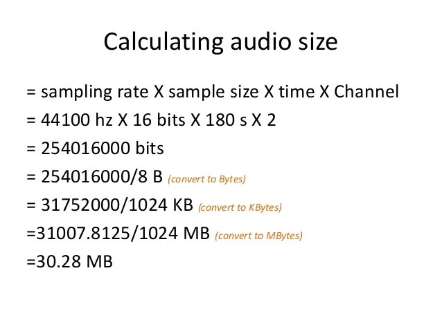 calculate audio file size