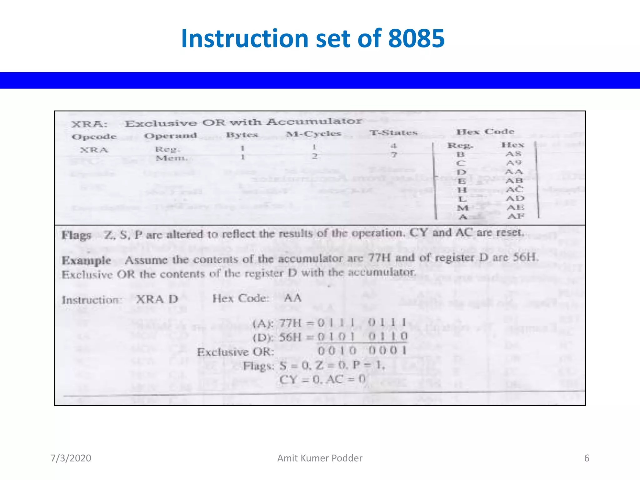 8085 Microprocessor Programming and Instruction set | PPT