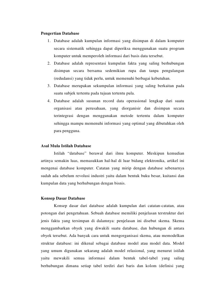 Subjek Area Database Merupakan Sebutan Untuk Database Coba Sebutkan