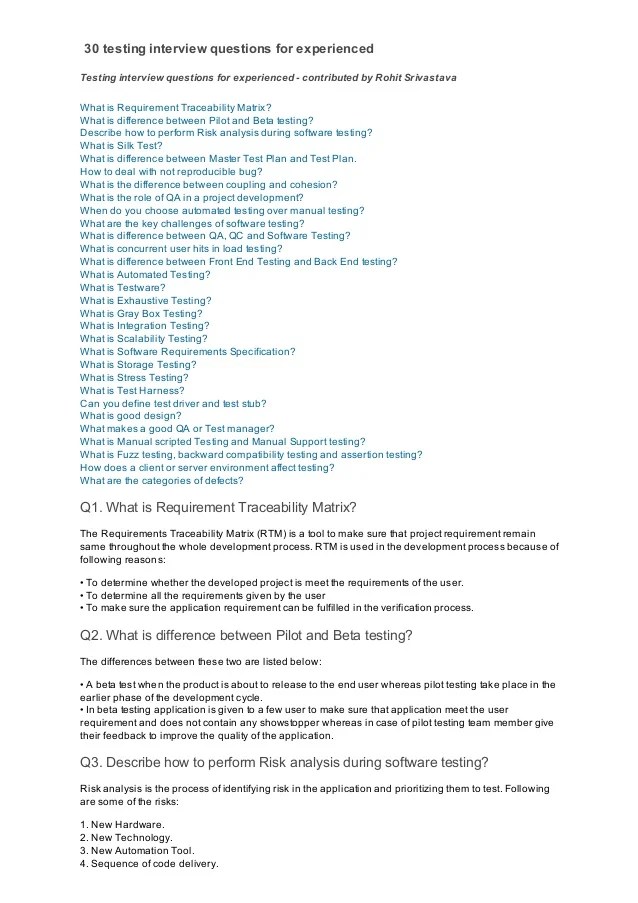 Manual testing real time interview questions