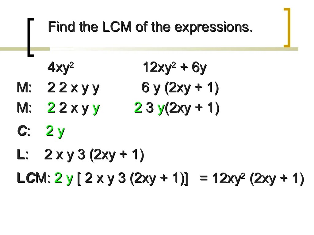 31 algebraic fractions (1)