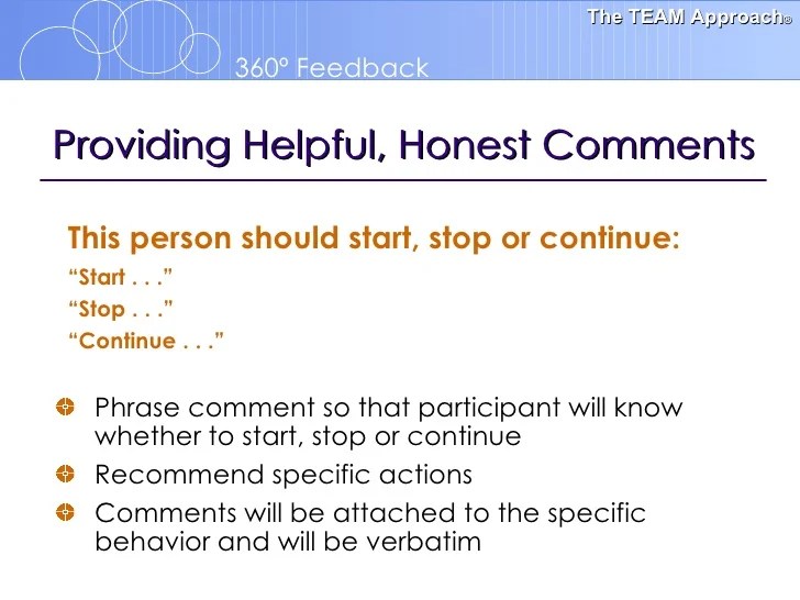 Stop start continue examples managers