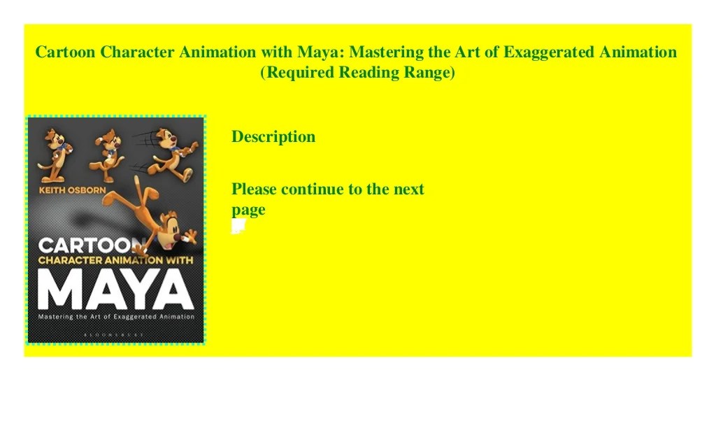 Cartoon Character Animation with Maya Mastering the Art