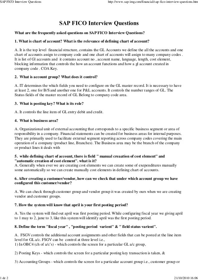 SAP FICOinterviewquestions