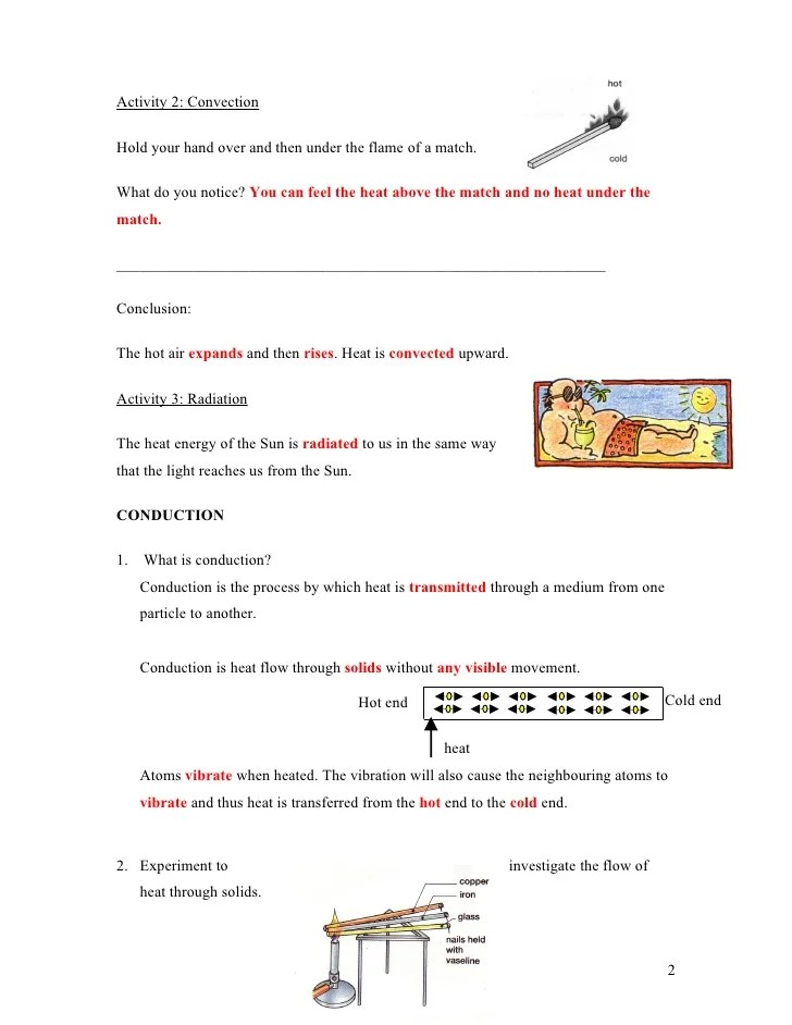 Heat Transfer Heat Transfer Worksheet