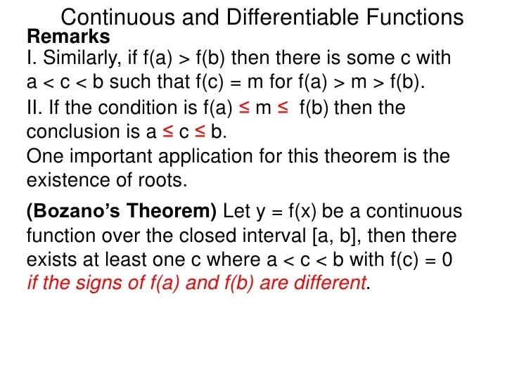 4.5 continuous functions and differentiable functions