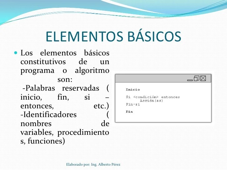 3. Elementos basicos de un programa