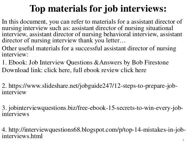 40 assistant director of nursing interview questions and answers pdf