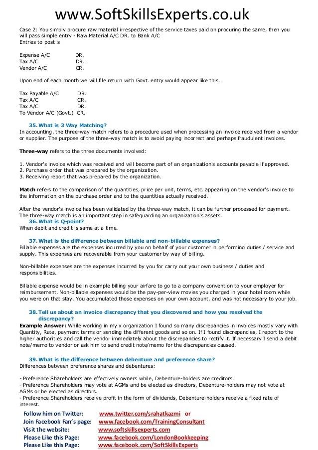 Account Payable Interview Question And Answer Resume Template Database