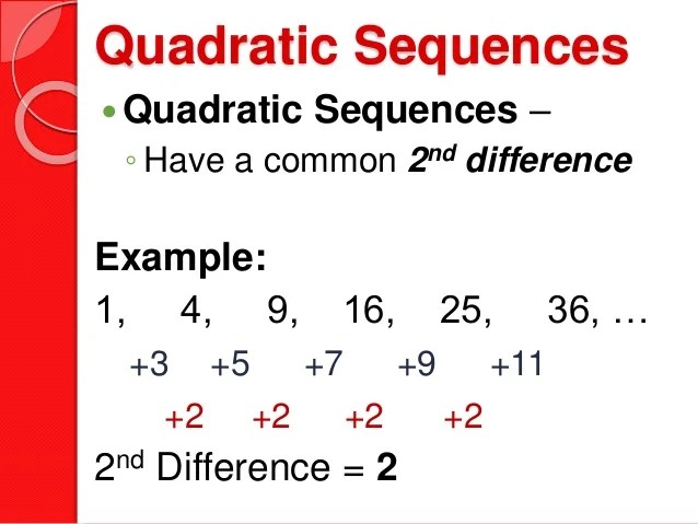 6.1 quadratic sequences and tables
