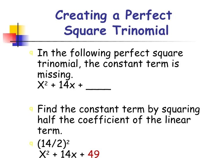 6.4 solve quadratic equations by completing the square