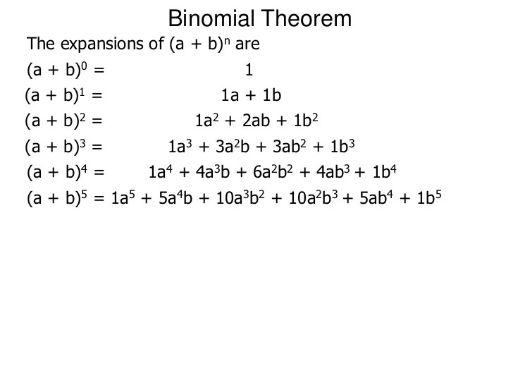 Math Lesson 139 The Binomial Theorem The Blogger