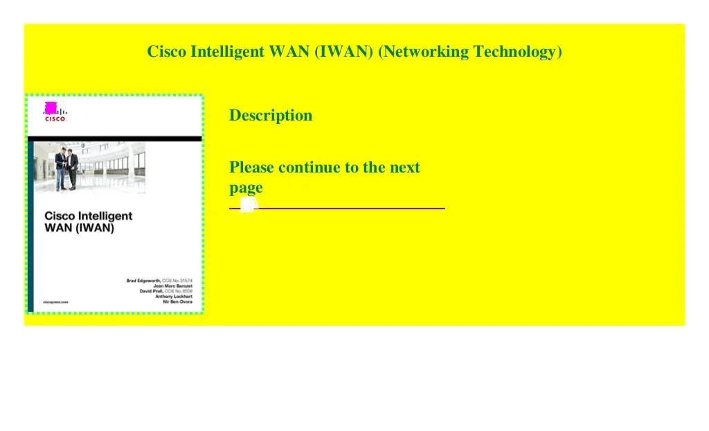 Cisco Intelligent WAN (IWAN) Technology) paperback