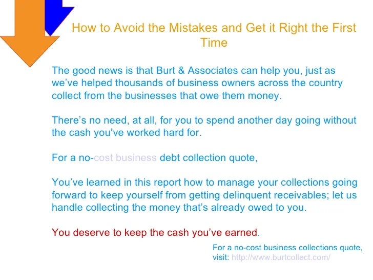 How to Collect Debt 7 Deadly Mistakes