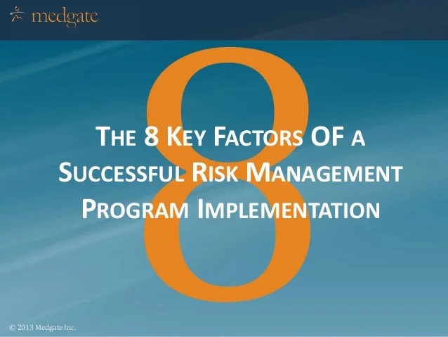 8 Key Factors in a Successful Risk Management Program Implementation