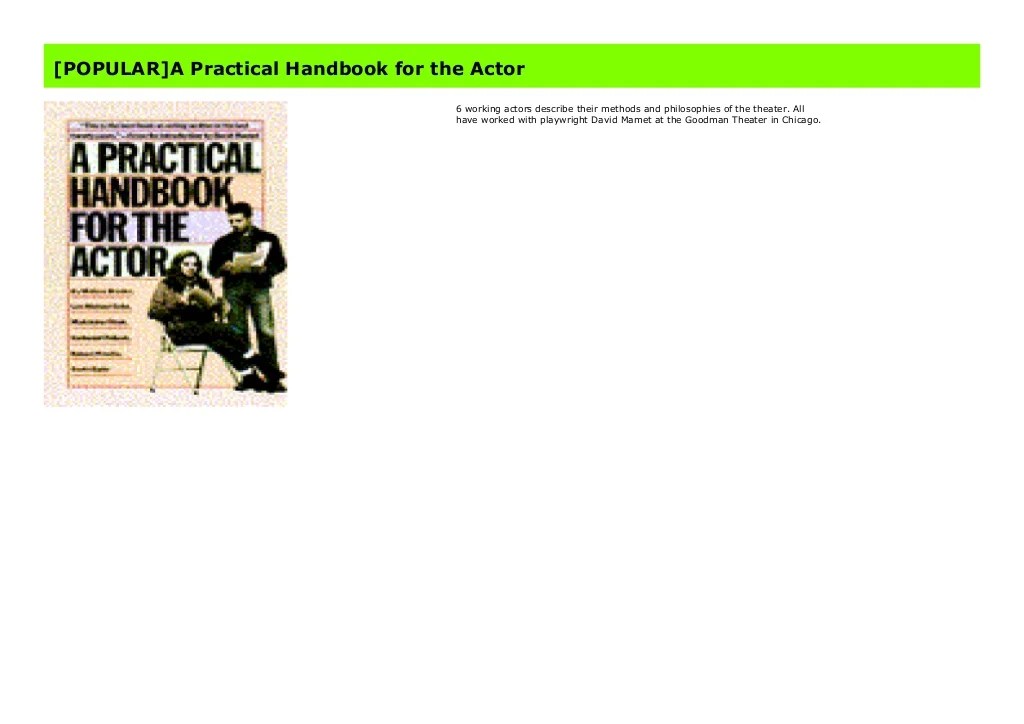 [POPULAR]A Practical Handbook for the Actor