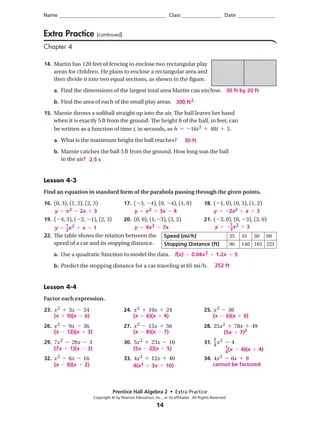 Chapter 4 Extra Practice Answers | PDF