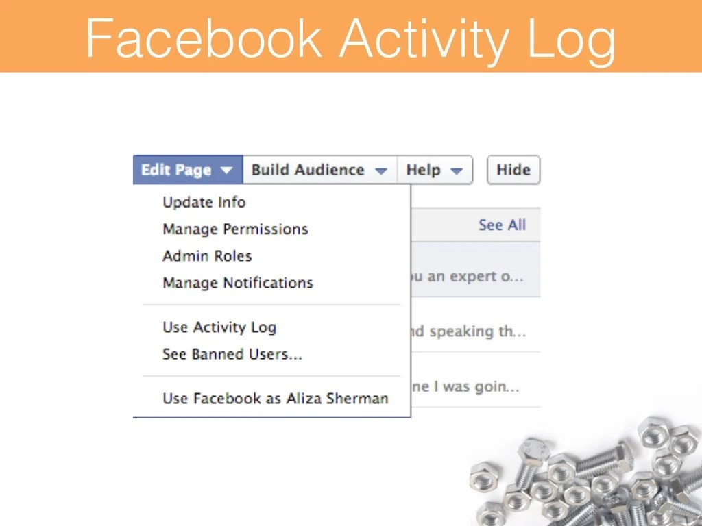 Facebook Activity Log