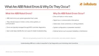 ABB Robot Error Codes Irc5 Troubleshooting Guide | PDF