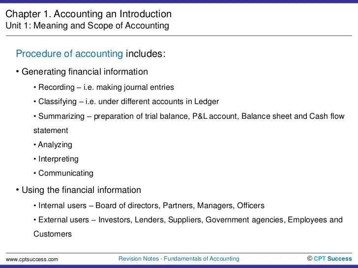 Acc0101. Meaning and Scope of Accounting