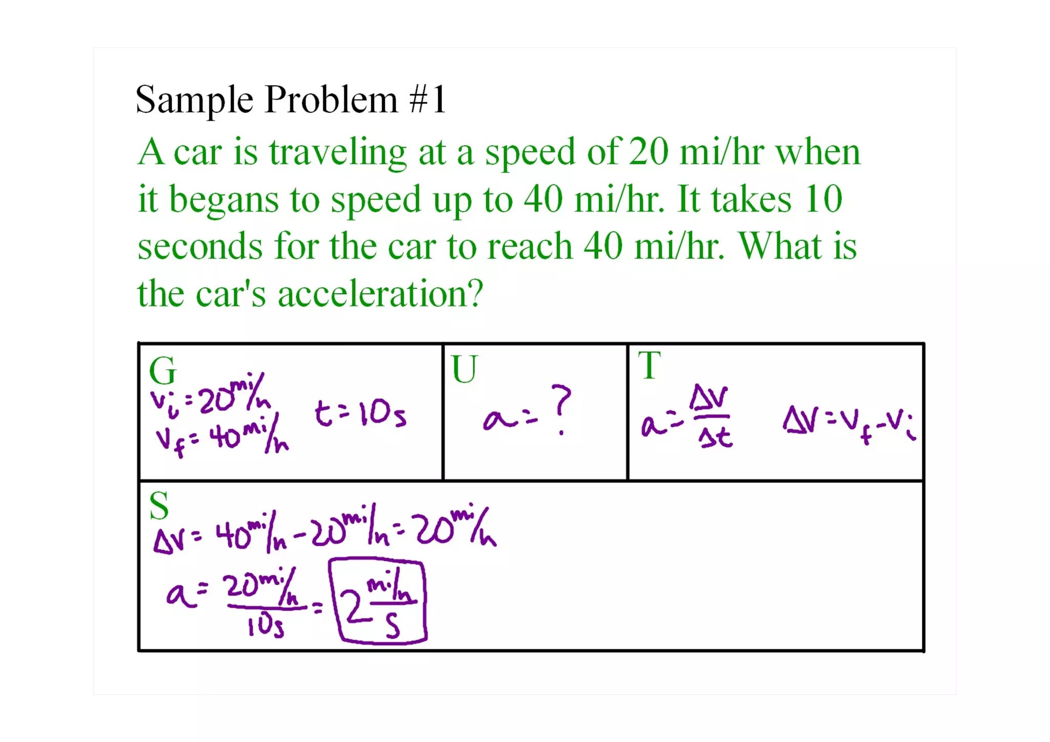 Acceleration problems and notes | PPT