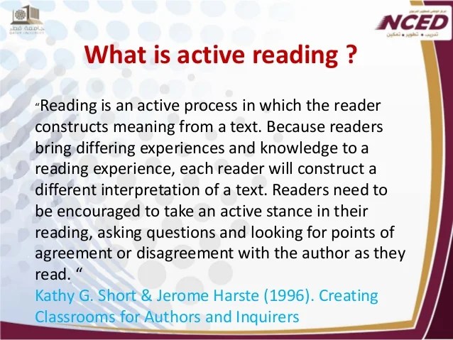 Active reading strategies