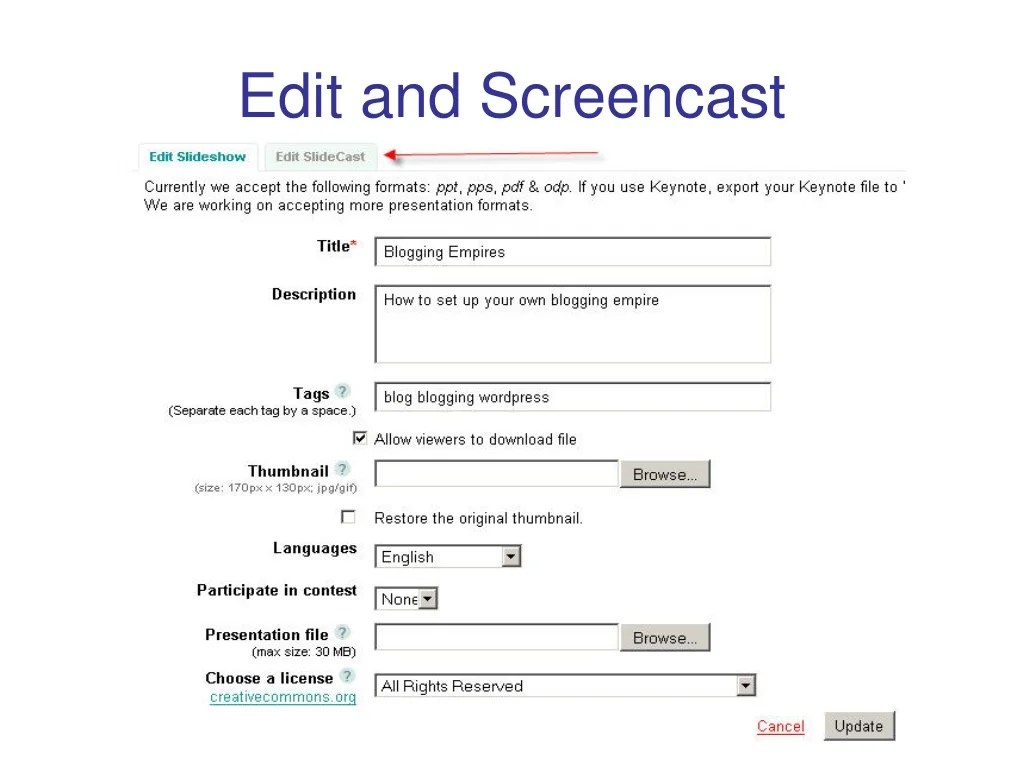 Adding Audio To Slideshare