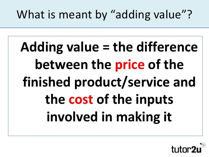 Adding value