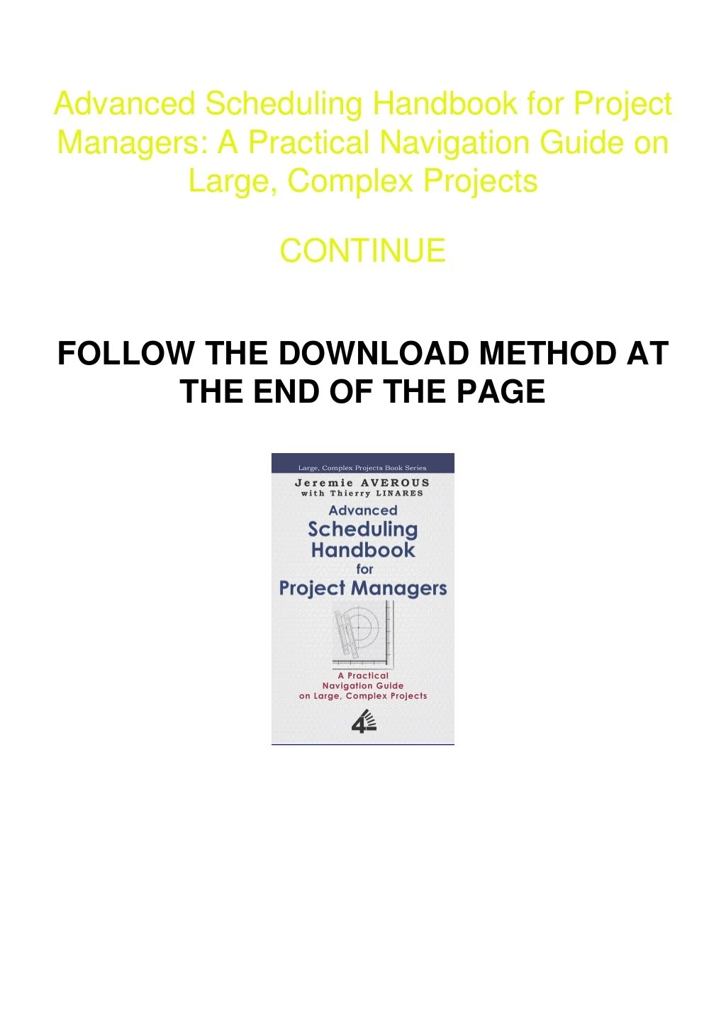 PDF BOOK Advanced Scheduling Handbook for Project Managers PDF BOOK Advanced Scheduling Handbook for Project Managers