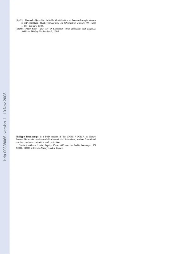 Advanced metamorphic techniques in computer viruses