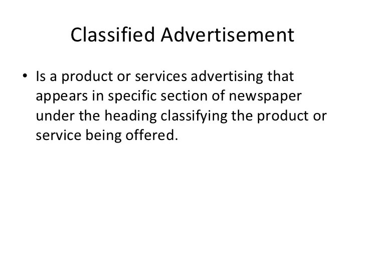 Types of Advertisement