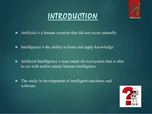 Ppt slides on artificial intelligence