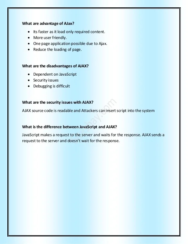 Top 10 Ajax Interview Questions for Fresher