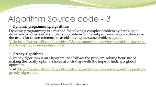List of Algorithms Interview Questions